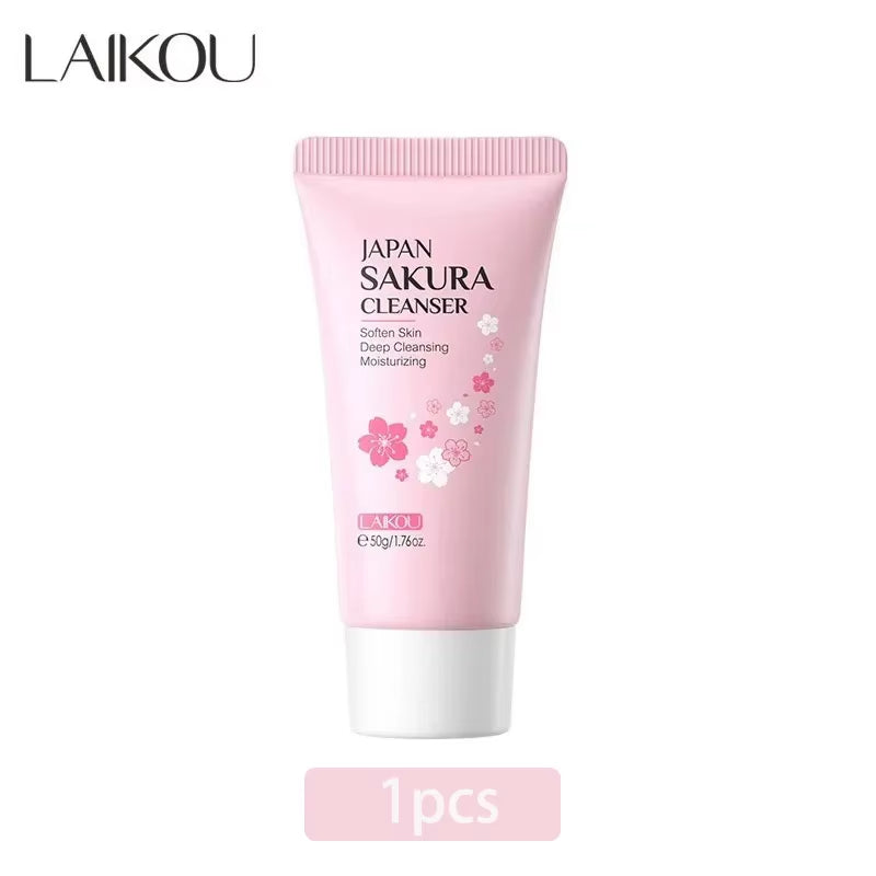 Sakura Cleanser Gentle Deep Cleaning Oil Control Moisturizing Shrink Pores Face Skin Care 50G Skin Cleanser All Skin Type