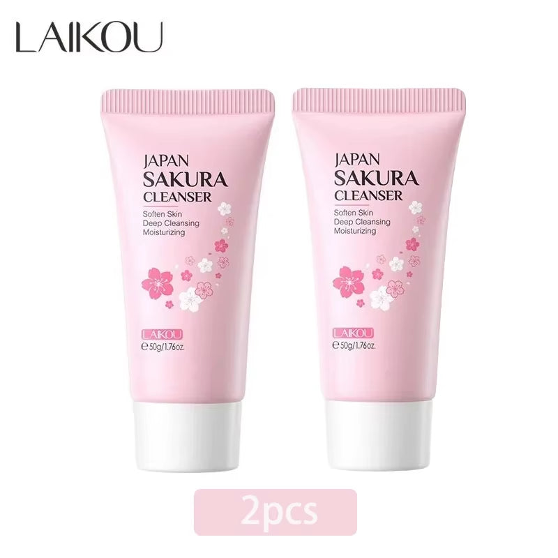 Sakura Cleanser Gentle Deep Cleaning Oil Control Moisturizing Shrink Pores Face Skin Care 50G Skin Cleanser All Skin Type
